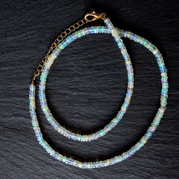 STUNNING AAA FIRE OPAL Beaded Necklace GORGEOUS Ethiopian FIRE Opals Genuine - Picture 13 of 15